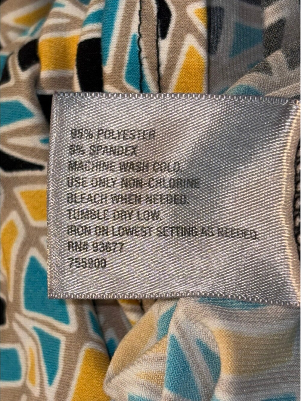 Worthington Women's XL Geometric Print Pleated Scoop Neck Short Sleeve Top - Picture 4 of 4